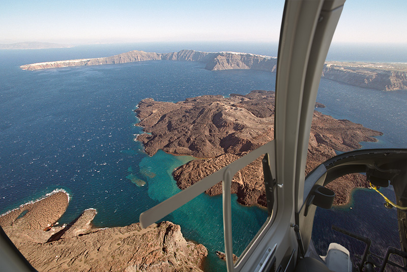 helicopter-Santorini-caldera